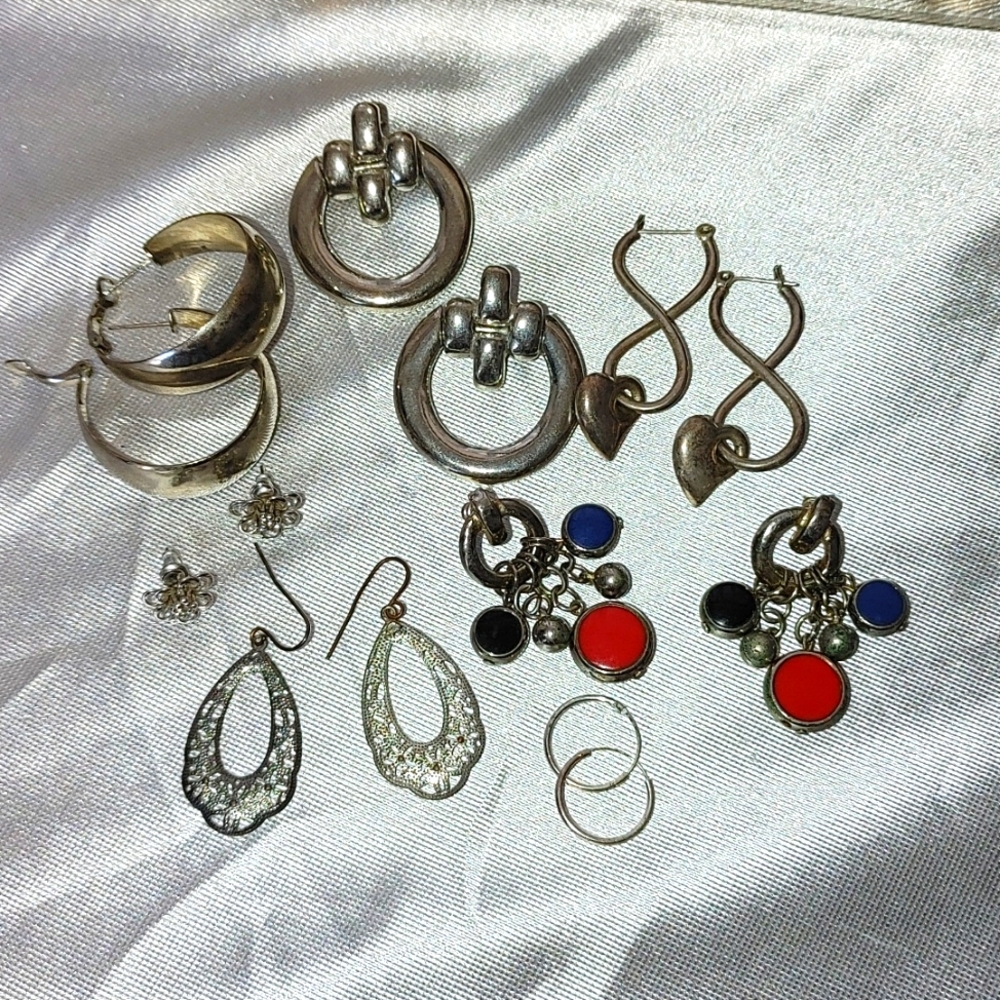 2 pair for$10 silver tone earrings